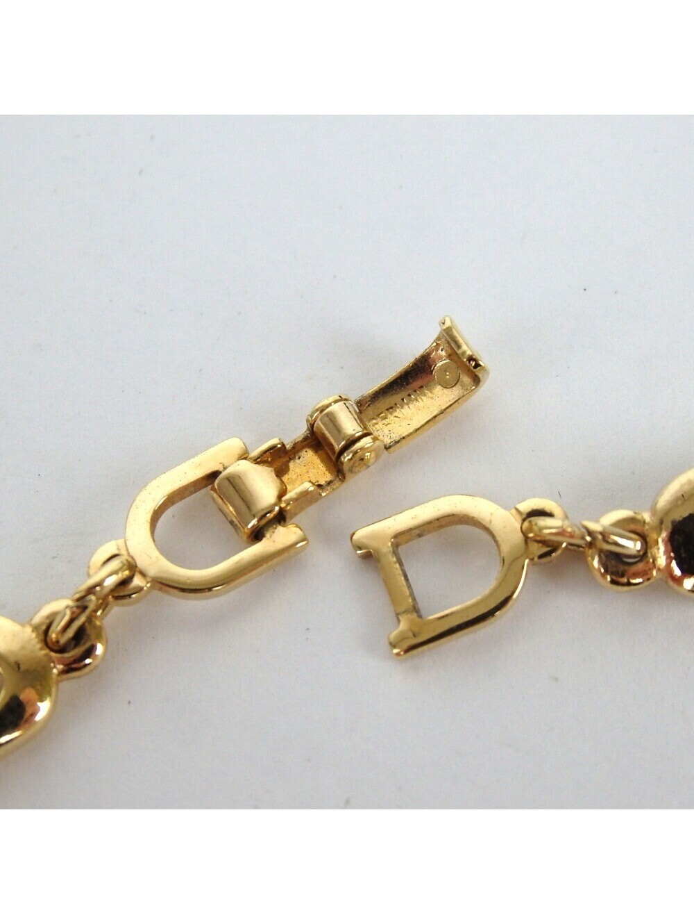 Authentic Christian Dior Vintage Gold Link Logo Bracelet Women’s Jewelry - Picture 6 of 9